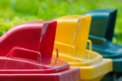 Waste collection bins in Tooting street